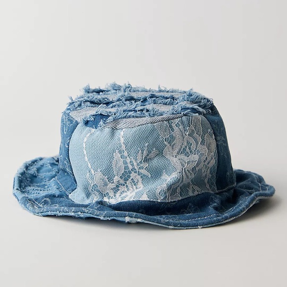 Free People Accessories - NEW Free People Distressed Denim Bucket Hat